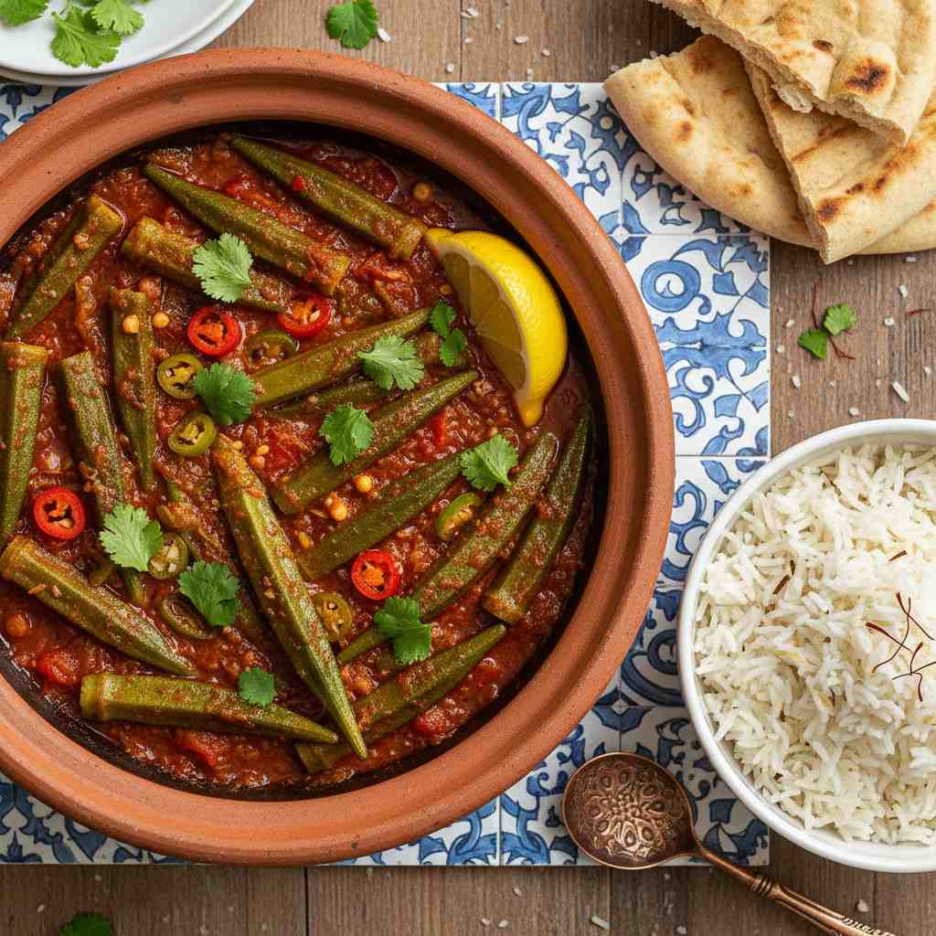 Halal Healthy Okra Bamya Stew (Vegetarian Middle Eastern)