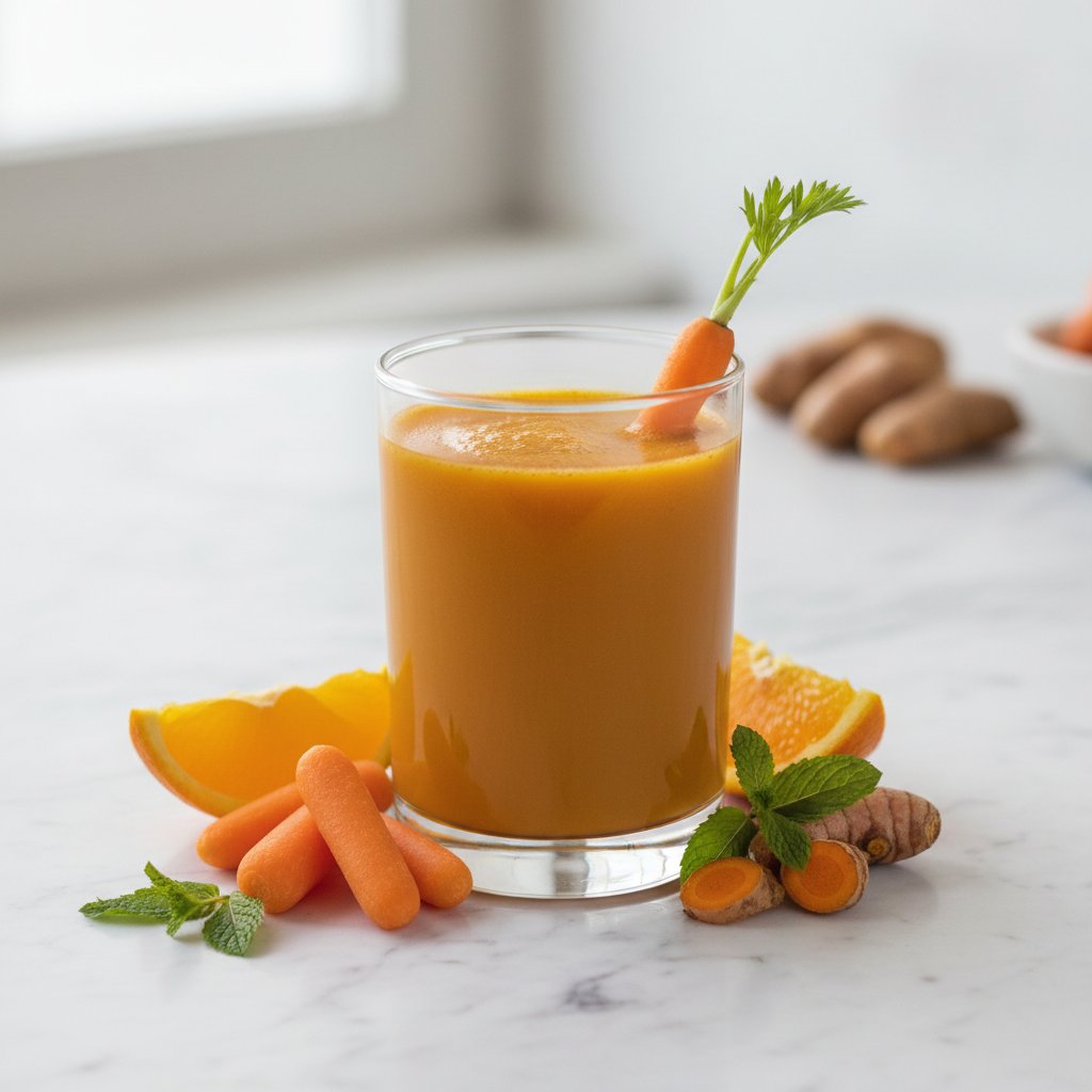 Halal Healthy Orange Carrot Turmeric Juice Recipe