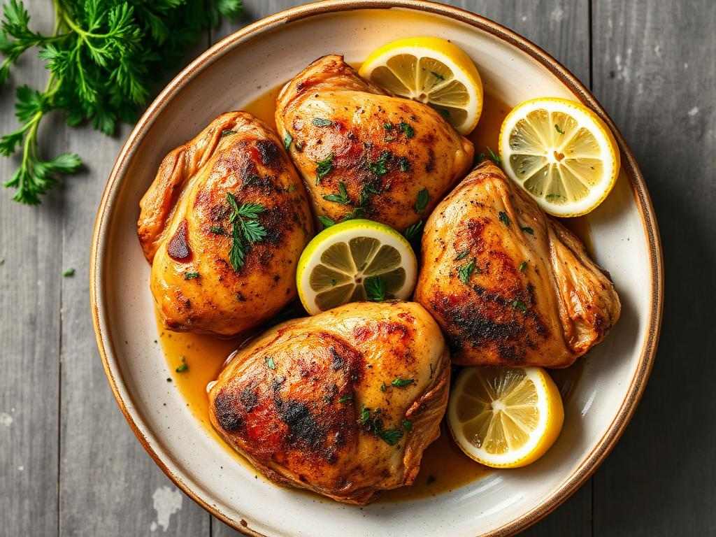 Halal Healthy Oven Baked Lemon Herb Chicken Thighs