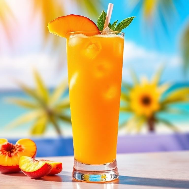 Halal Healthy Peach Pineapple Tropical Drink Recipe
