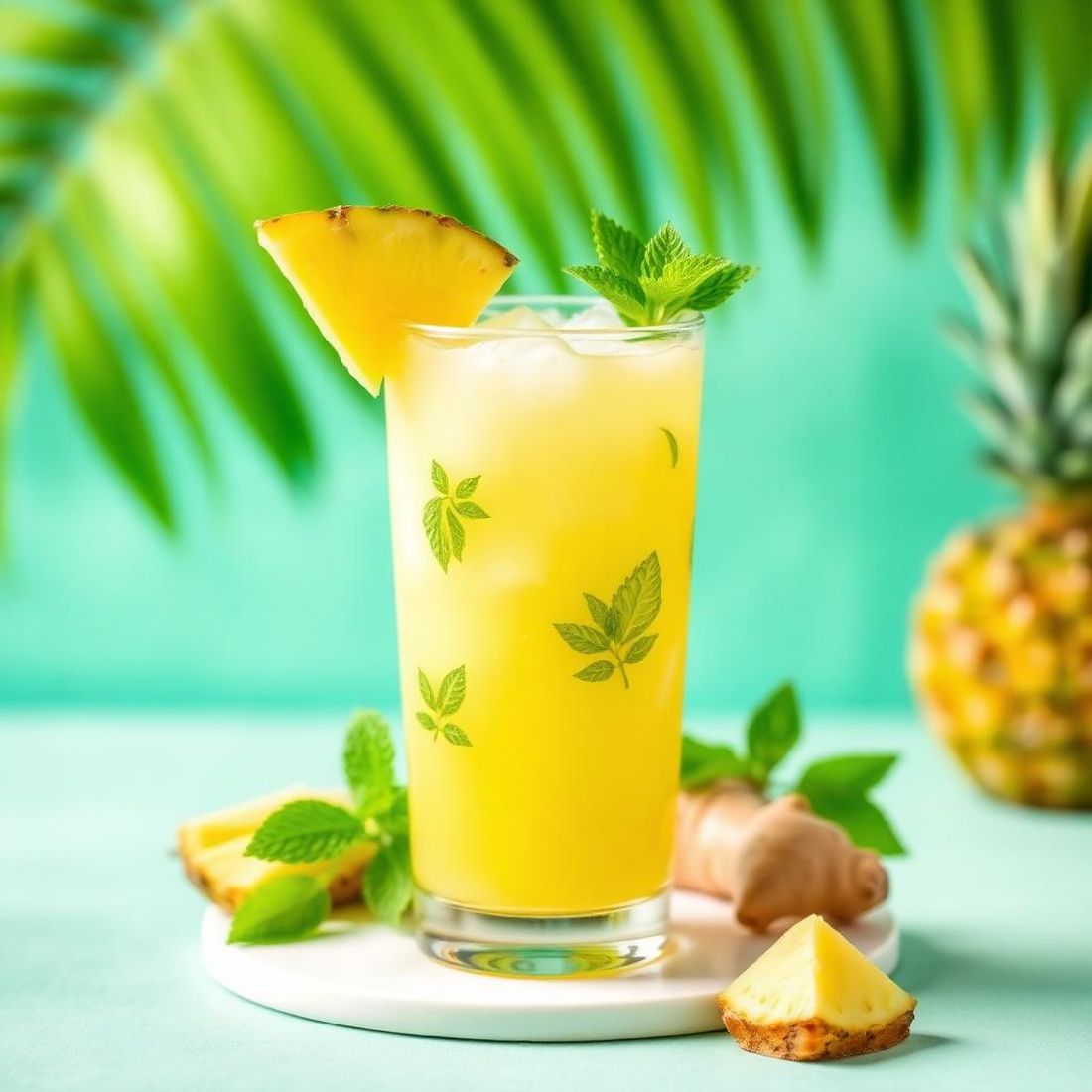 Halal Healthy Pineapple Ginger Detox Drink Recipe