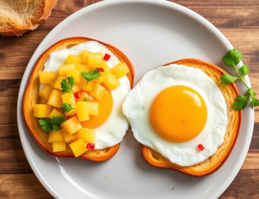 Halal Healthy Pineapple Mango Breakfast Salsa with Eggs Recipe