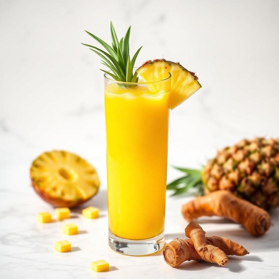 Halal Healthy Pineapple Turmeric Immunity Drink Recipe