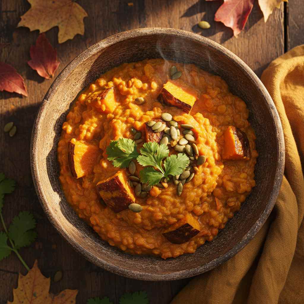 Halal Healthy Pumpkin Lentil Curry (Fall Vegetarian)