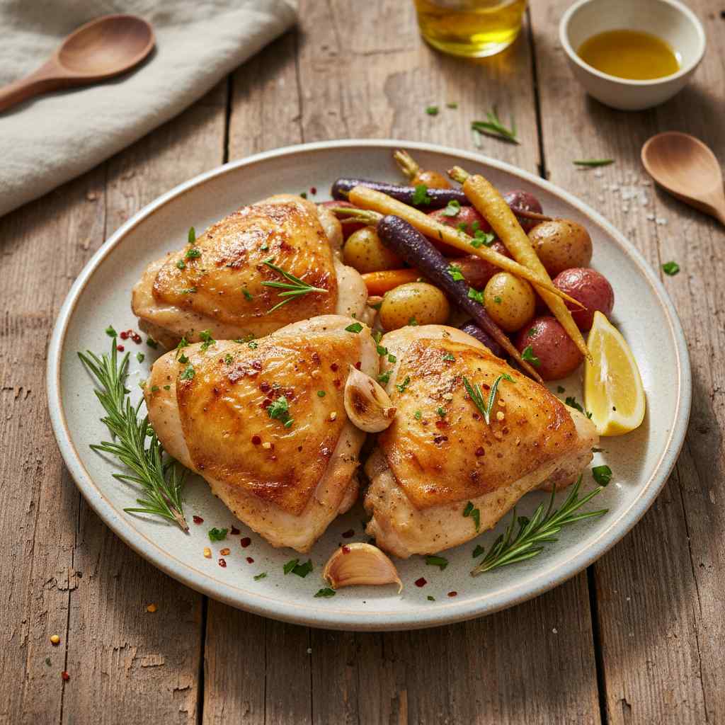 Halal Healthy Rosemary Garlic Chicken Thighs Recipe
