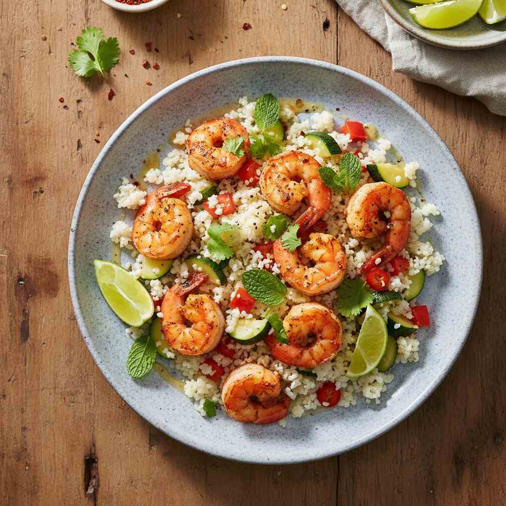 Halal Healthy Shrimp and Cauliflower Rice Recipe