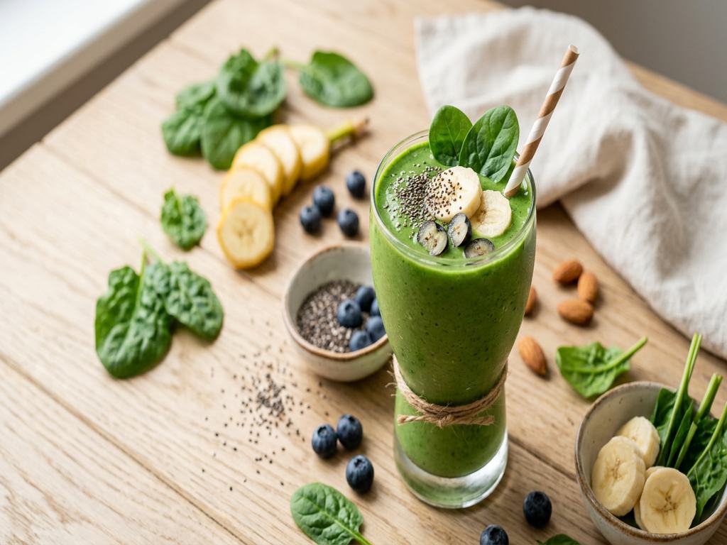 Halal Healthy Spinach Banana Green Smoothie Recipe