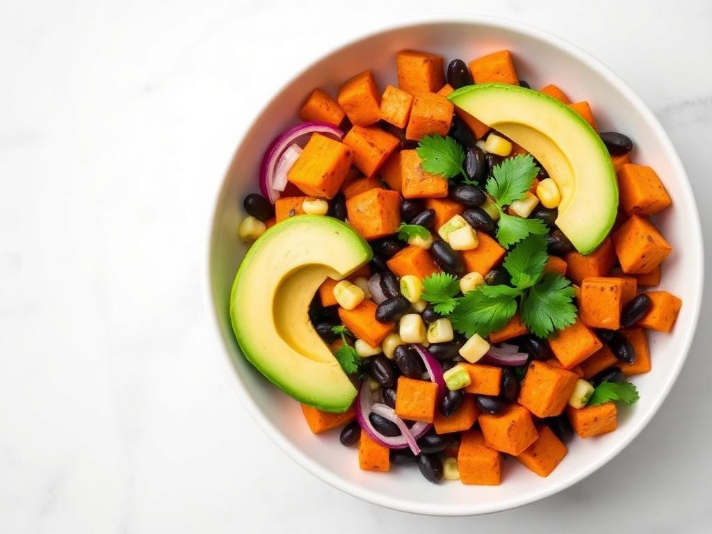 Halal Healthy Sweet Potato Black Bean Salad