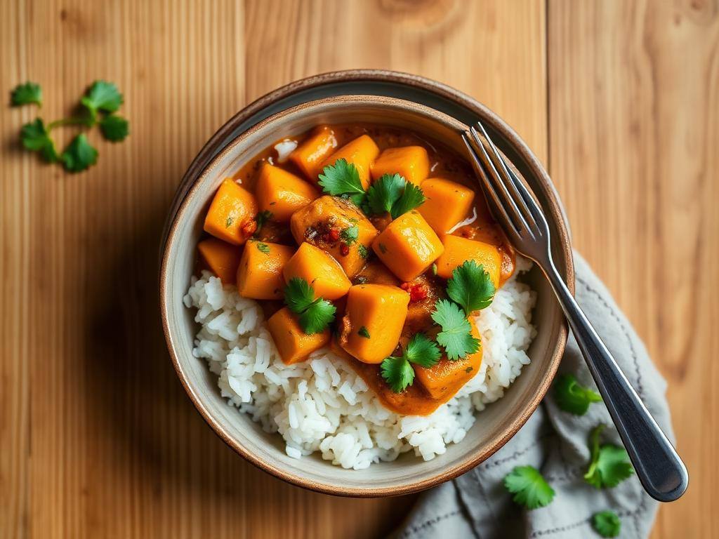 Halal Healthy Sweet Potato Chickpea Curry