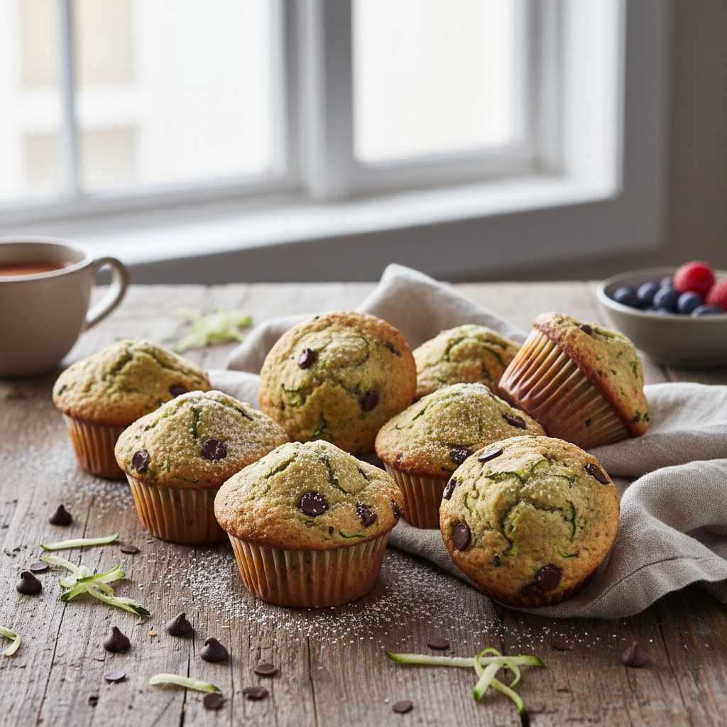 Halal Healthy Zucchini Chocolate Chip Muffins Recipe