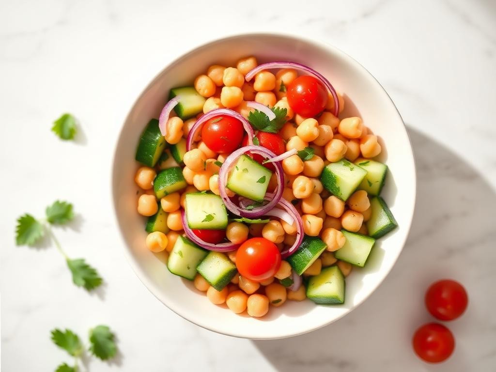 Halal High Fiber Chickpea Cucumber Salad Recipe