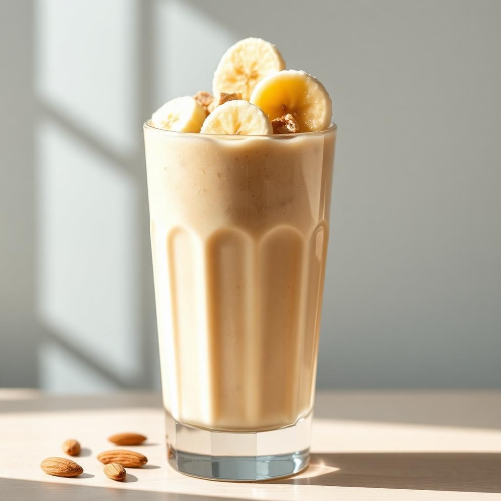Halal High Protein Almond Butter Banana Shake Recipe