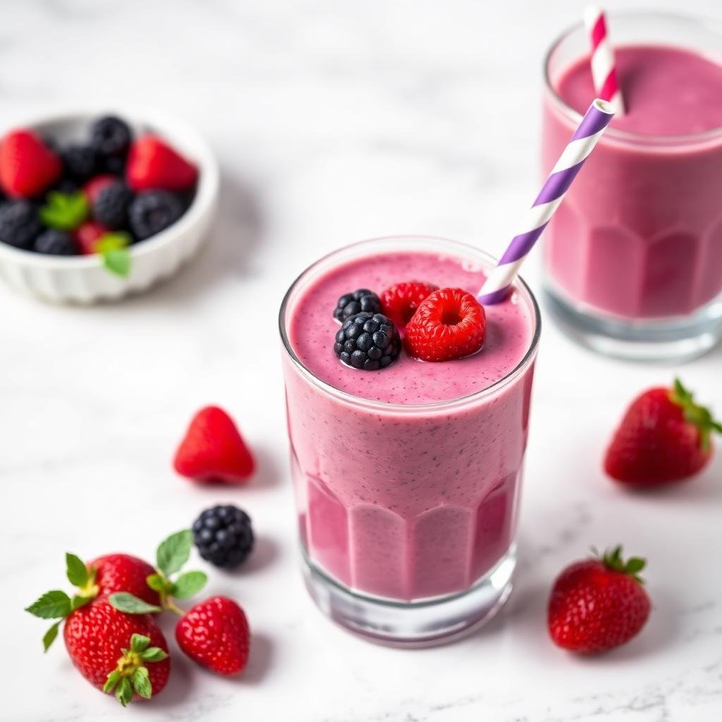 Halal High Protein Berry Greek Yogurt Smoothie Recipe