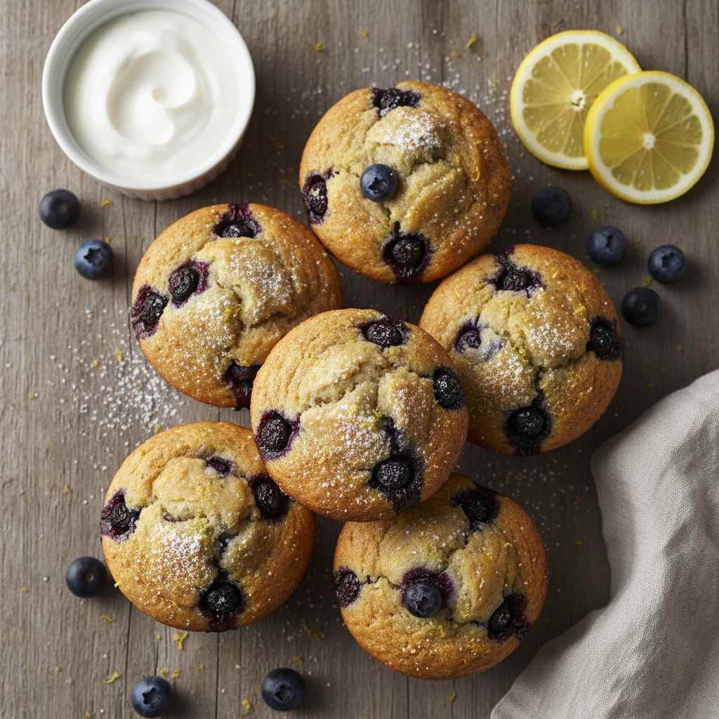 Halal High Protein Blueberry Lemon Muffins Recipe