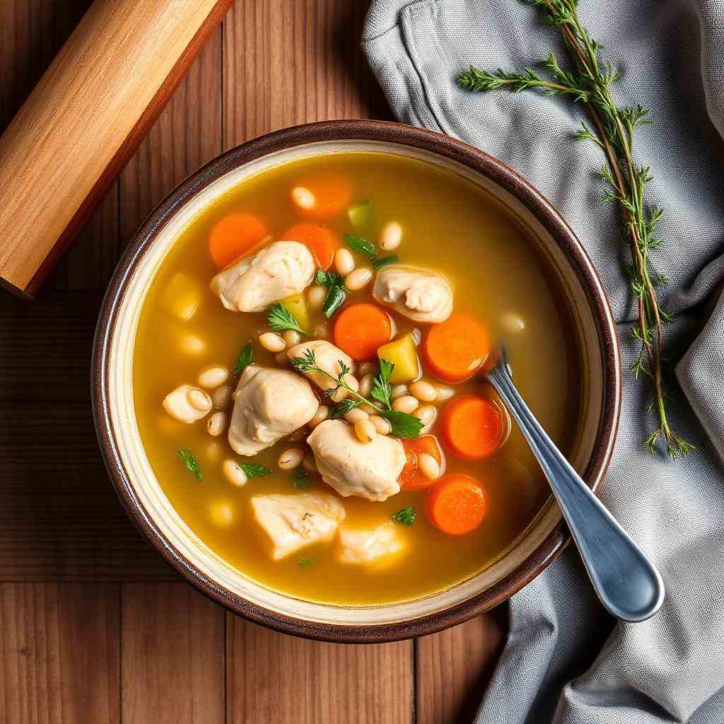 Halal High Protein Chicken Barley Soup