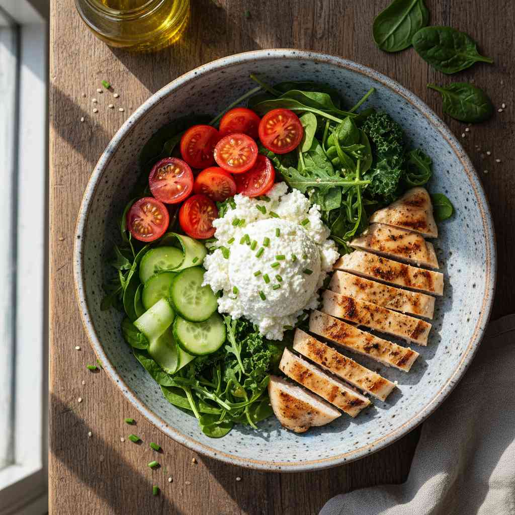 Halal High Protein Chicken Cottage Cheese Bowl