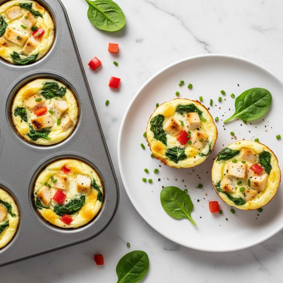 Halal High Protein Chicken Egg White Muffins Recipe