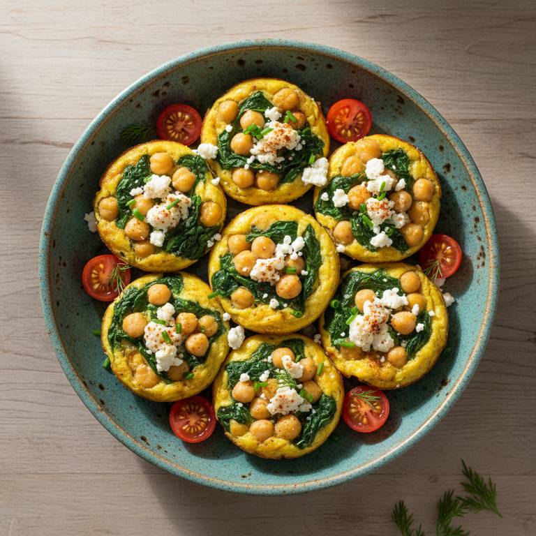 Halal High Protein Chickpea Spinach Baked Egg Cups Recipe