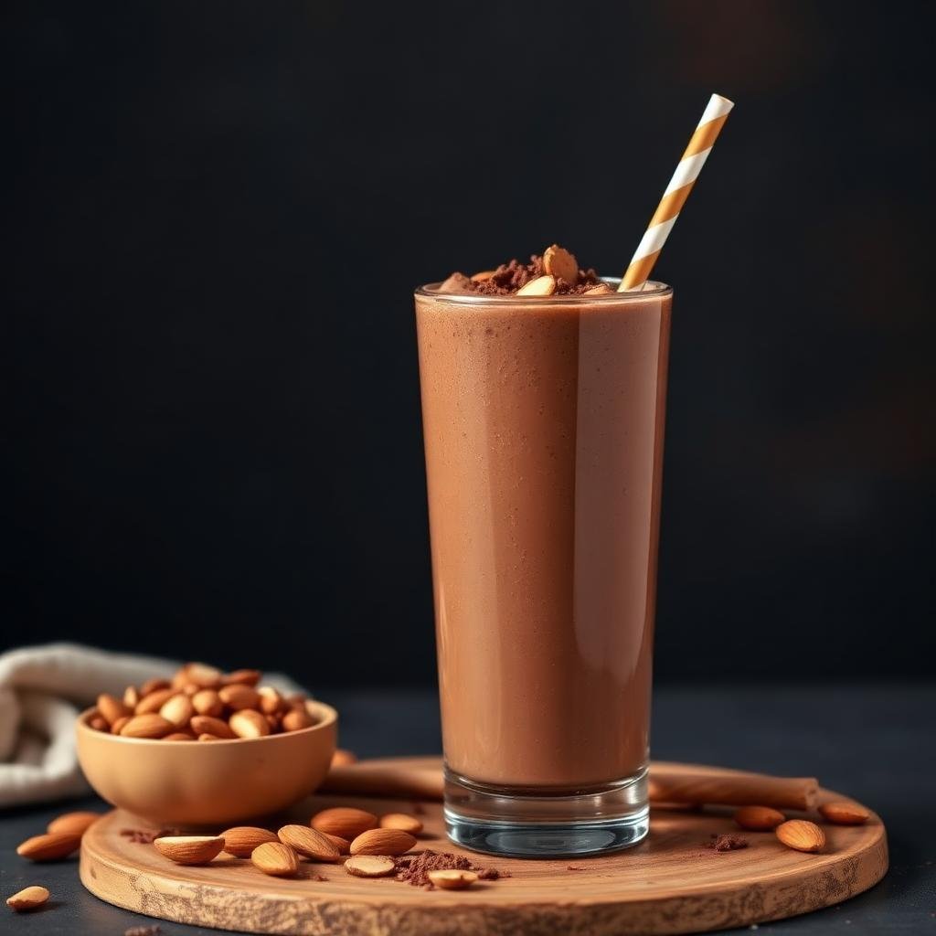 Halal High Protein Chocolate Almond Butter Smoothie Recipe