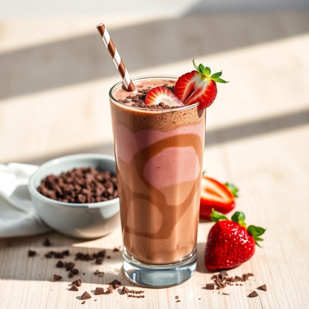 Halal High Protein Chocolate Strawberry Smoothie Recipe
