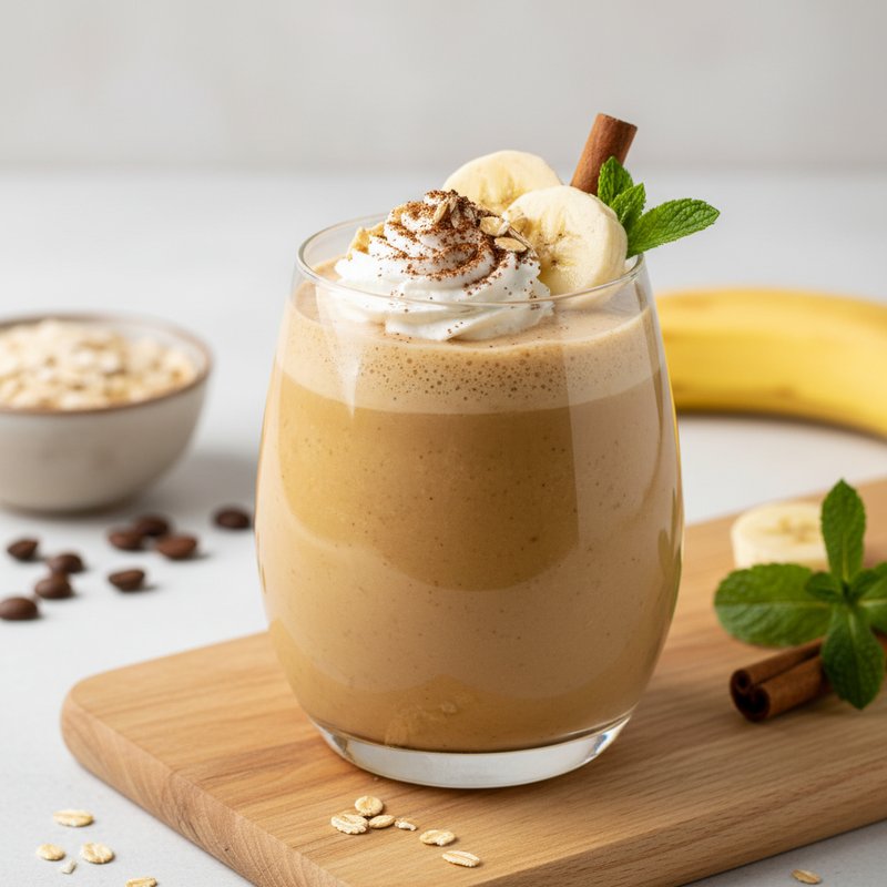 Halal High Protein Coffee Banana Oat Smoothie Recipe