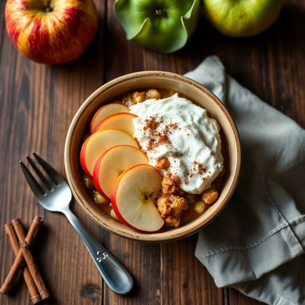 Halal High Protein Cottage Cheese Apple Pie Bowl Recipe