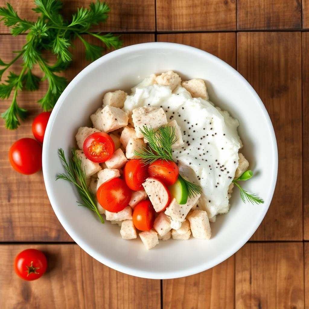 Halal High Protein Cottage Cheese Tuna Bowl Recipe