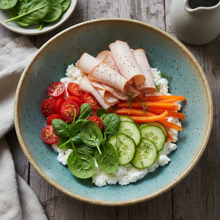 Halal High Protein Cottage Cheese Turkey Bowl