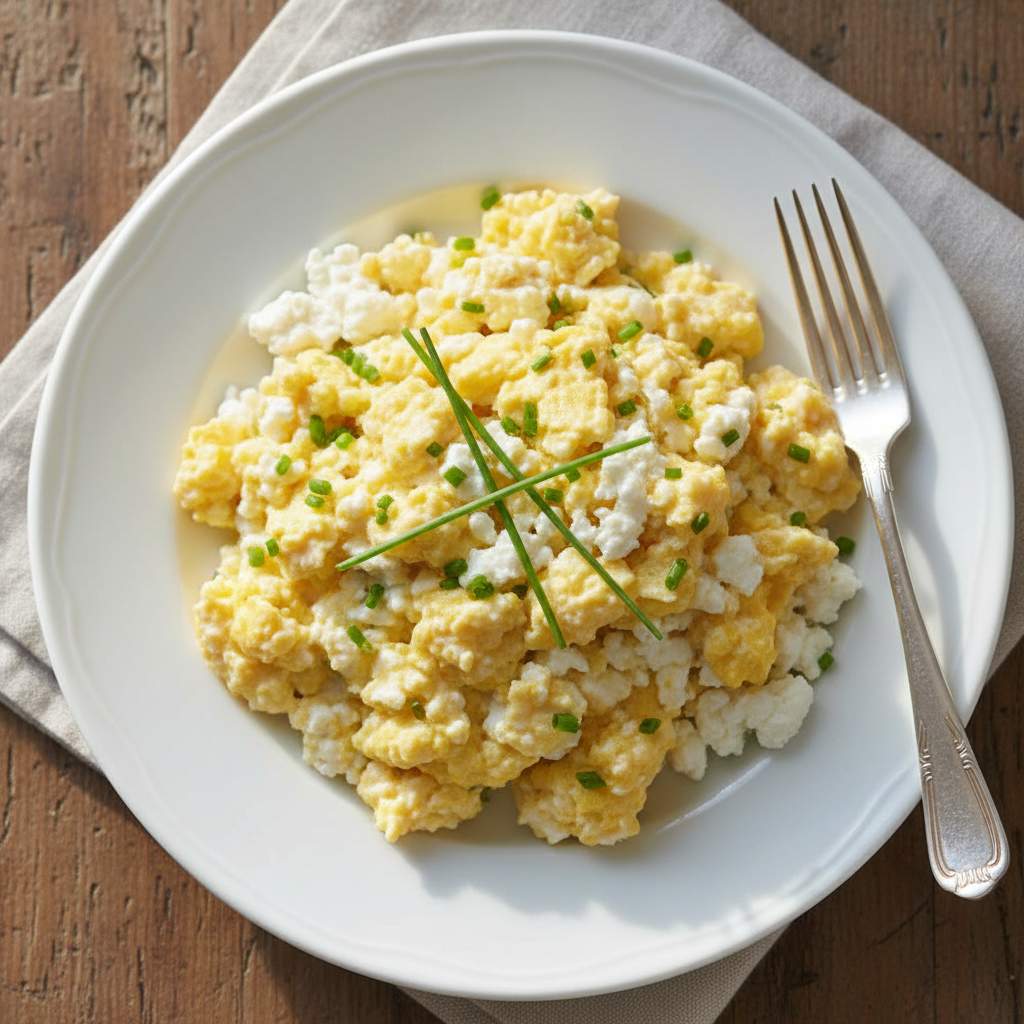Halal High Protein Egg Cottage Cheese Scramble