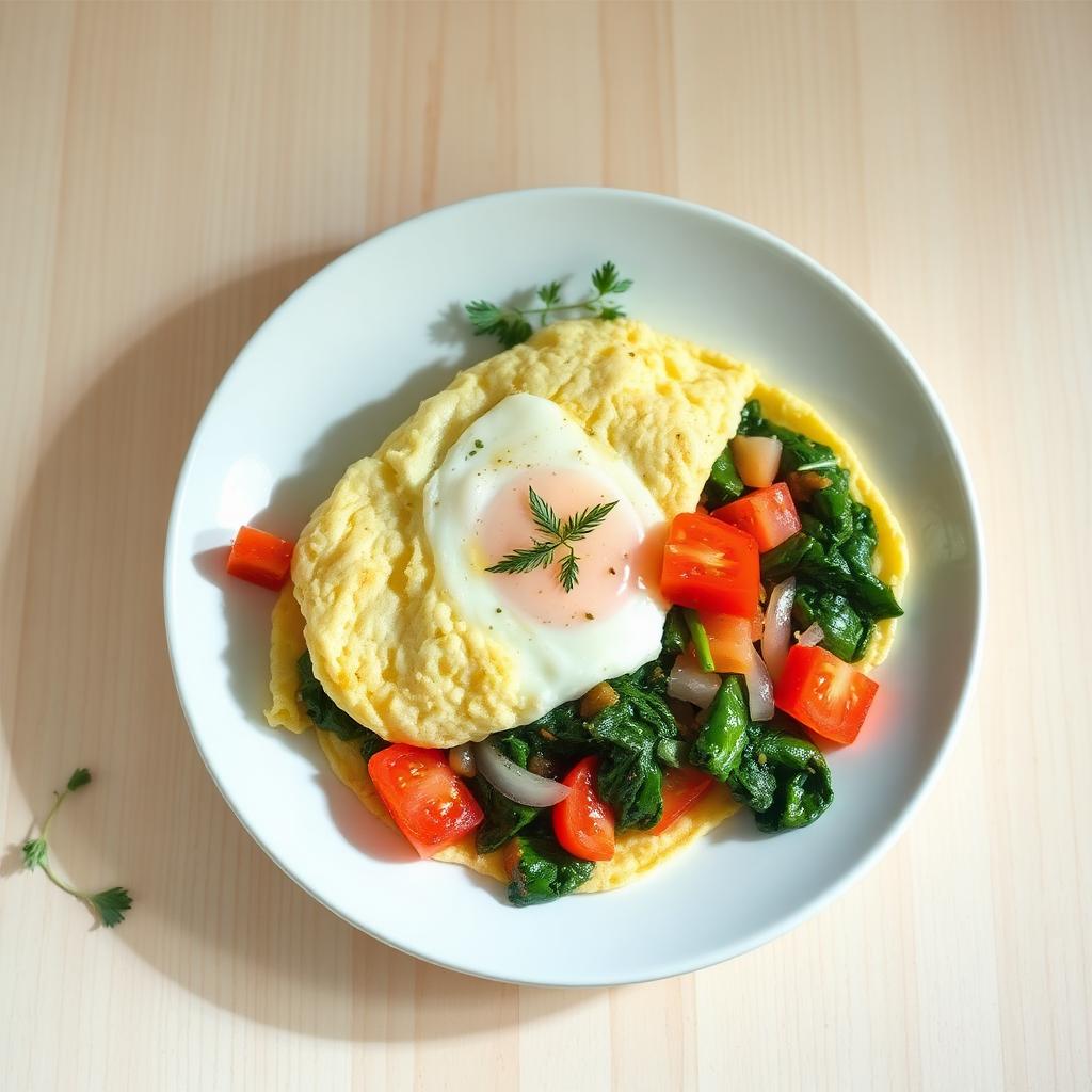 Halal High Protein Egg White Veggie Omelette Recipe