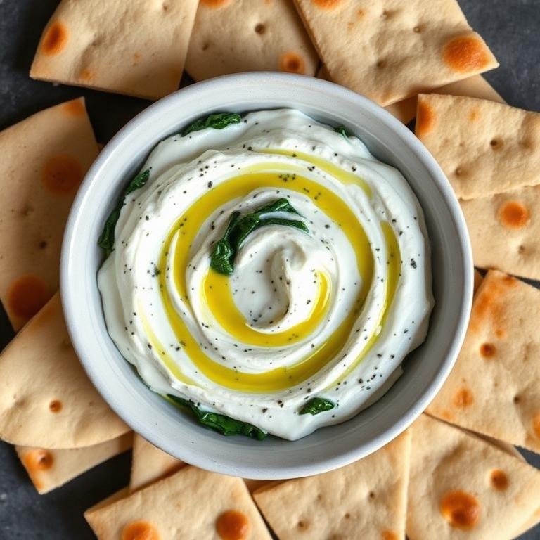 Halal High Protein Greek Yogurt Spinach Dip Recipe with Pita