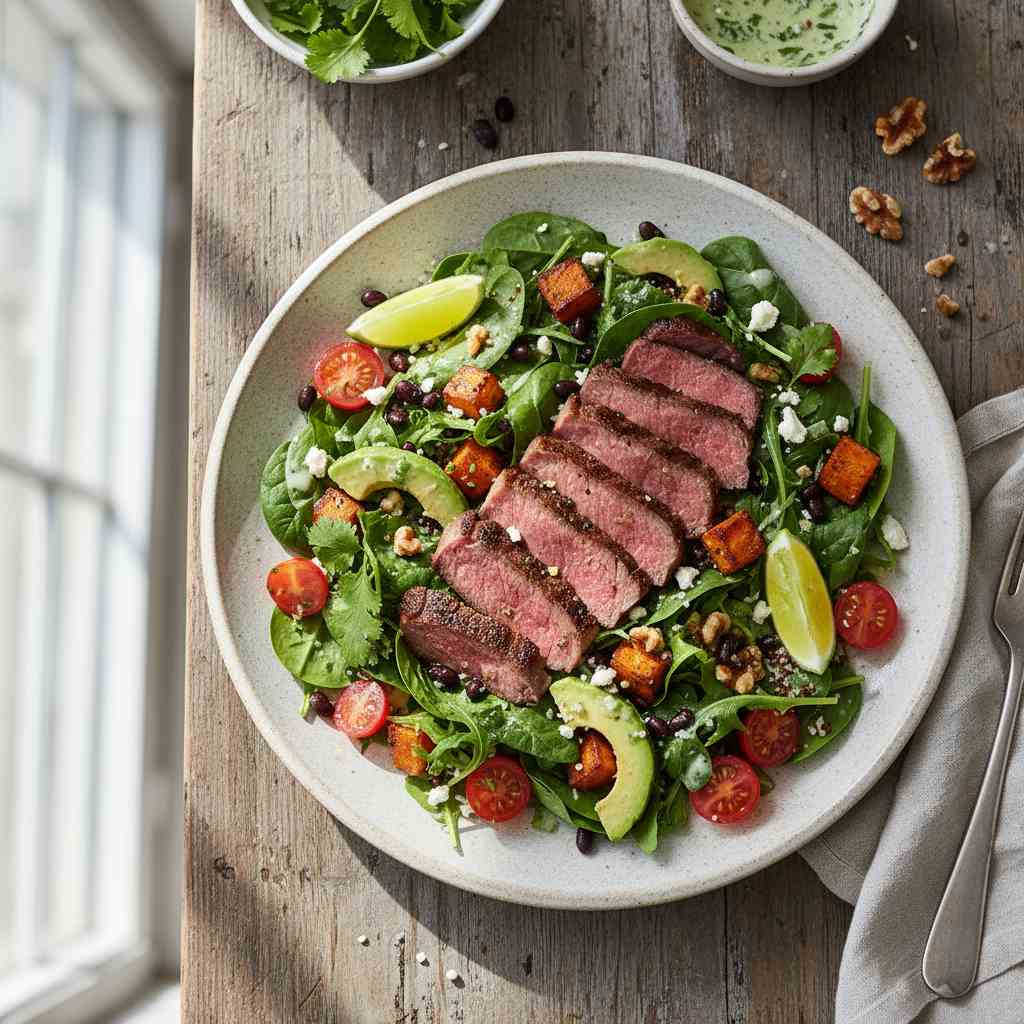 Halal High Protein Grilled Steak Salad Recipe