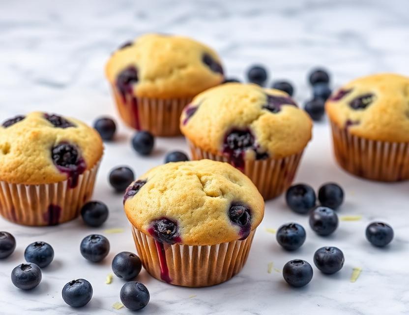 Halal High Protein Lemon Blueberry Breakfast Muffins Recipe