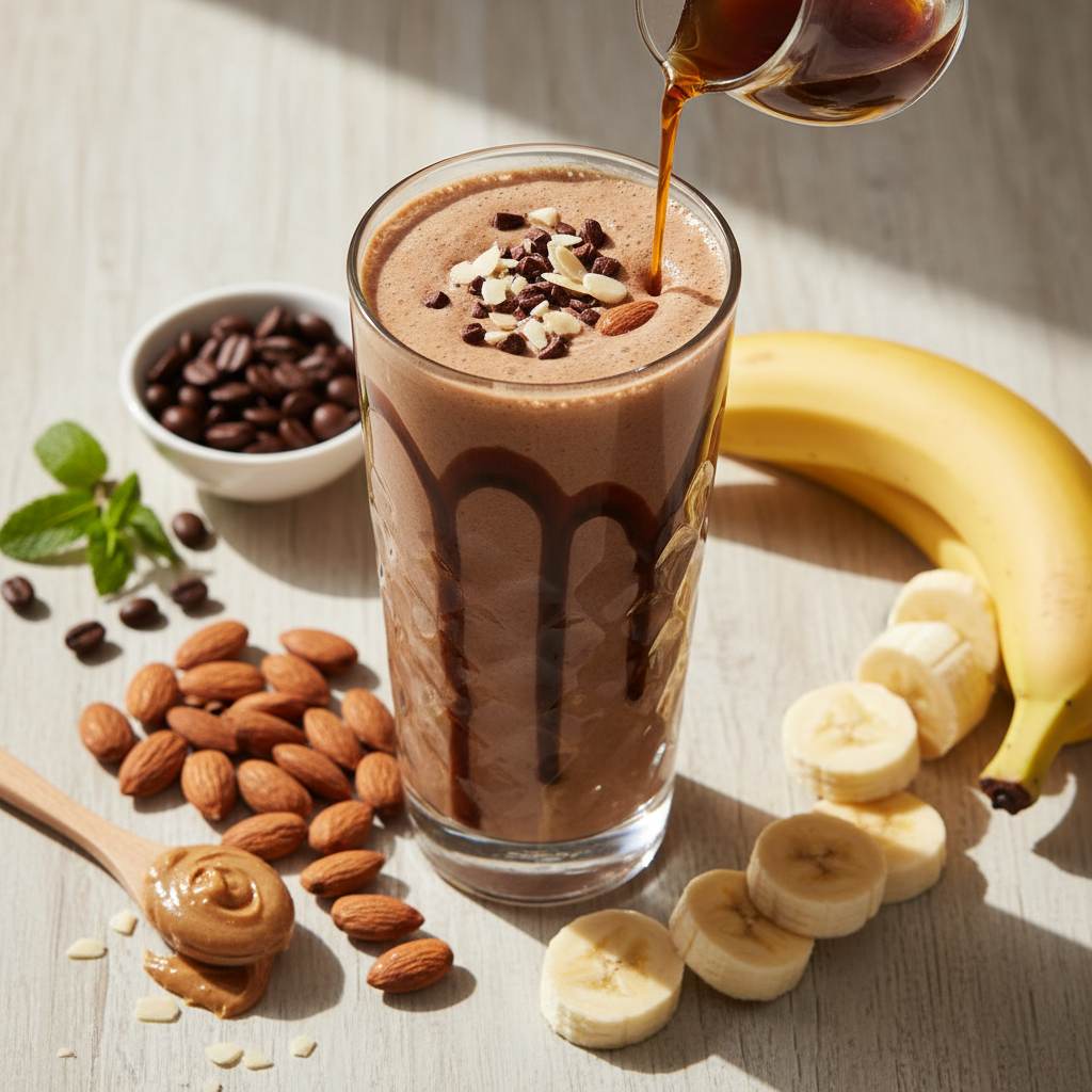 Halal High Protein Mocha Almond Butter Smoothie