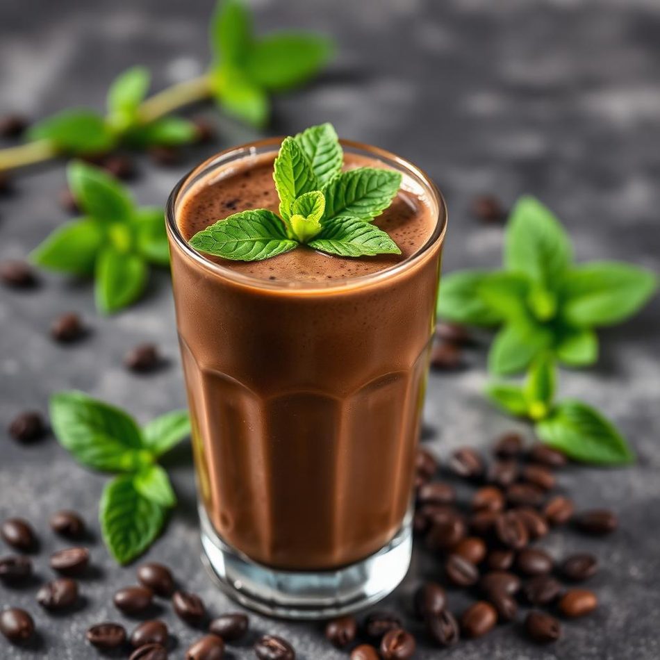 Halal High Protein Mocha Mint Smoothie Recipe