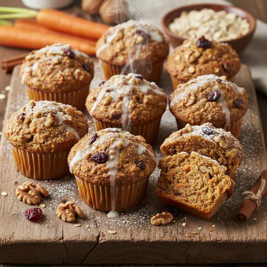 Halal High Protein Oat Bran Carrot Muffins Recipe