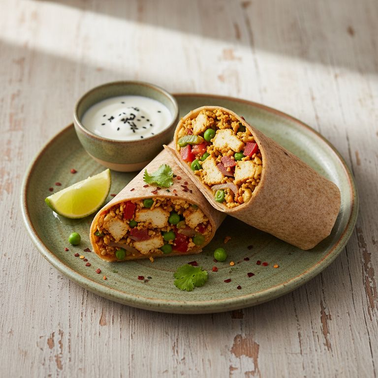 Halal High Protein Paneer Bhurji Wrap Recipe (Breakfast)