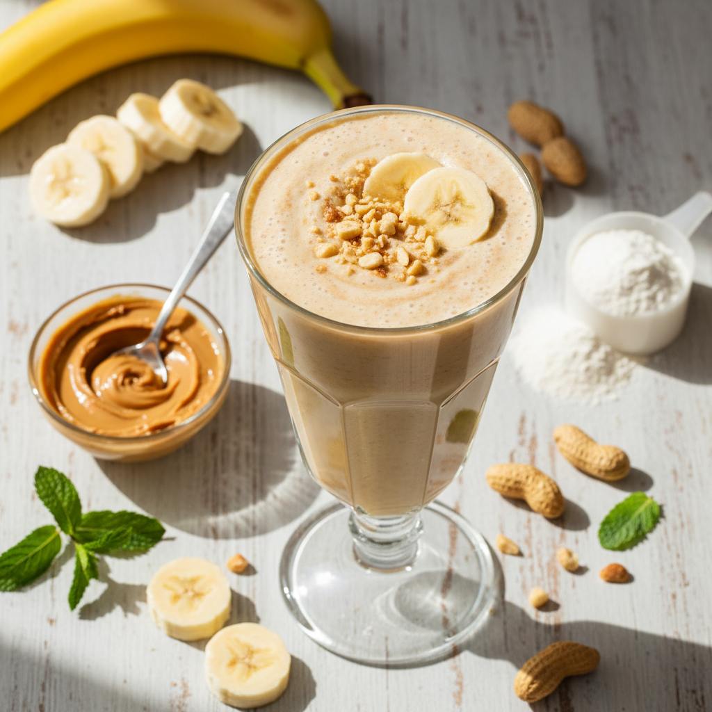 Halal High Protein Peanut Butter Banana Smoothie