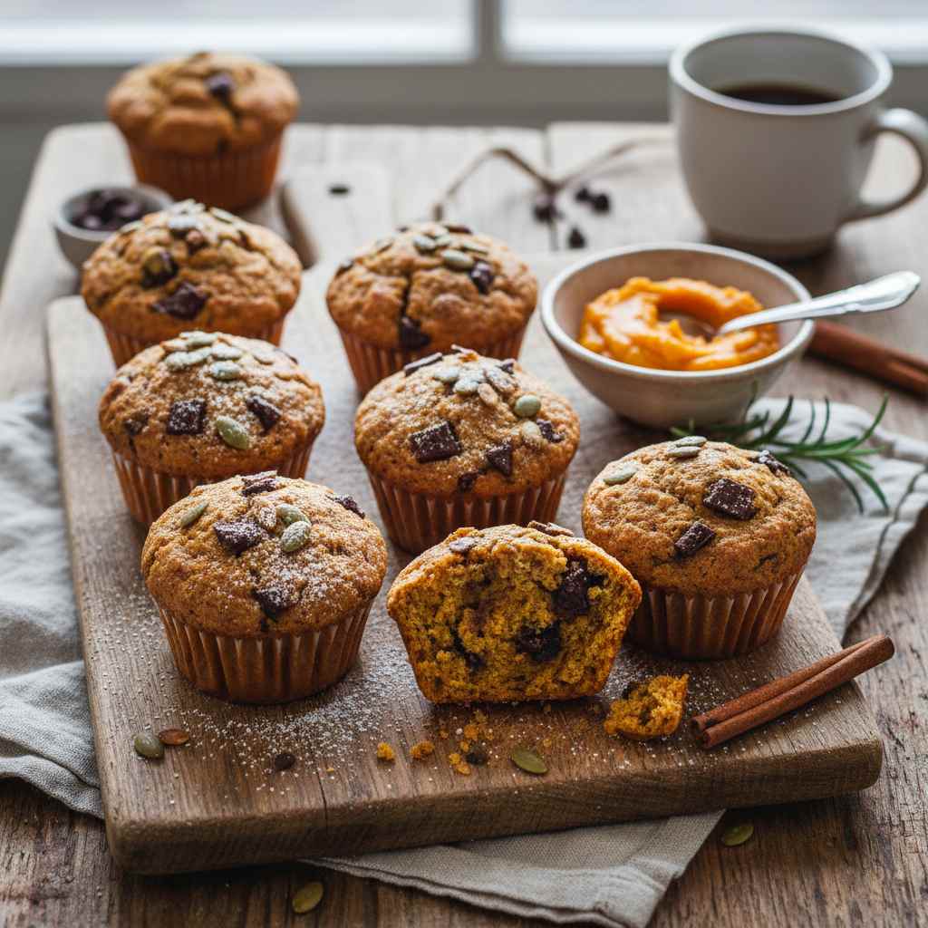 Halal High Protein Pumpkin Chocolate Muffins Recipe