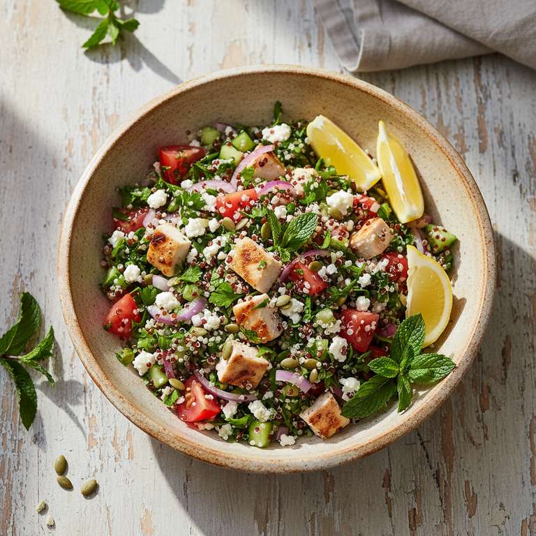 Halal High Protein Quinoa Tabbouleh Protein Bowl Recipe