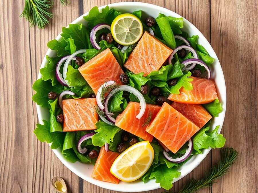 Halal High Protein Smoked Salmon Breakfast Salad Recipe