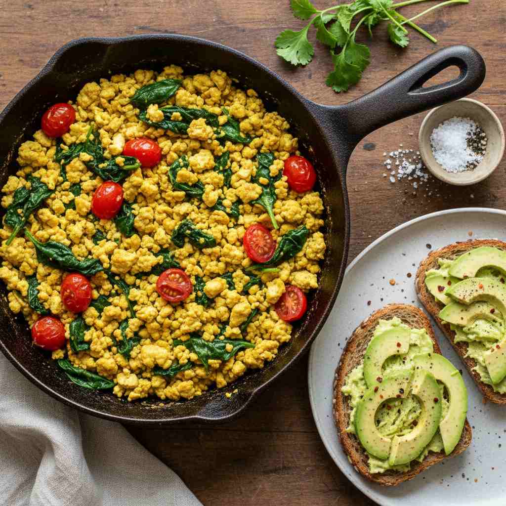 Halal High Protein Tofu Scramble (Vegetarian Breakfast)