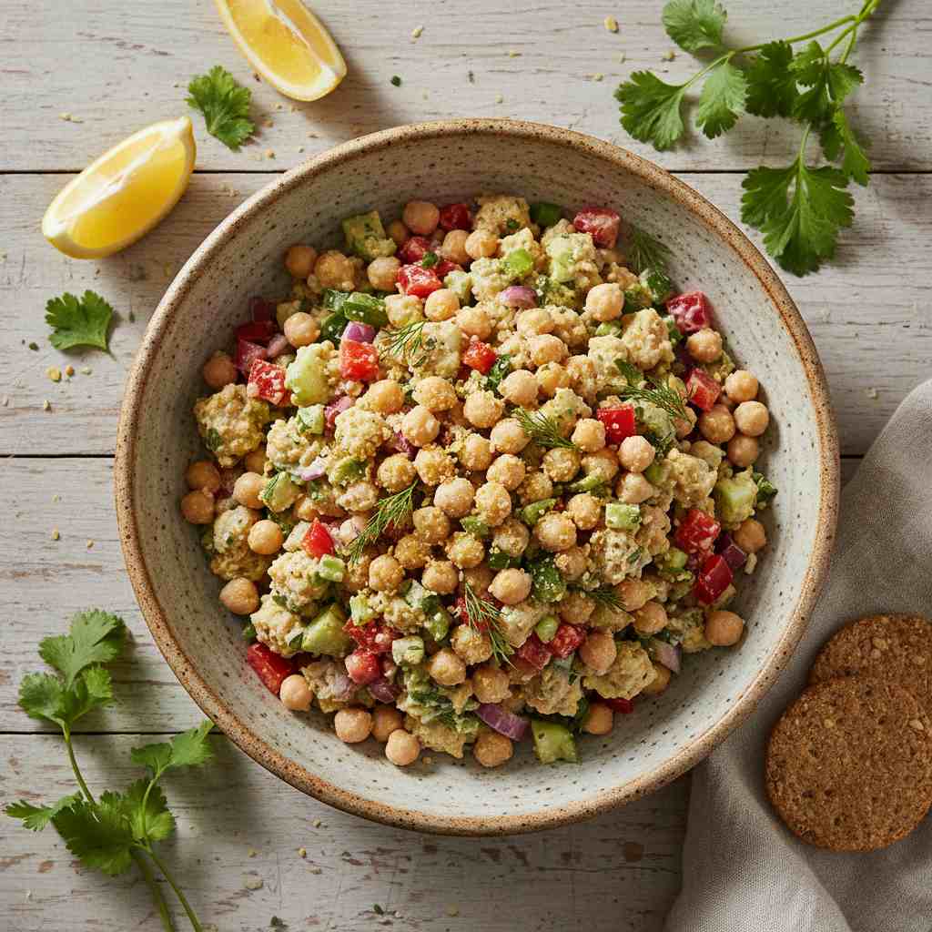 Halal High Protein Tuna Free Chickpea Salad Recipe