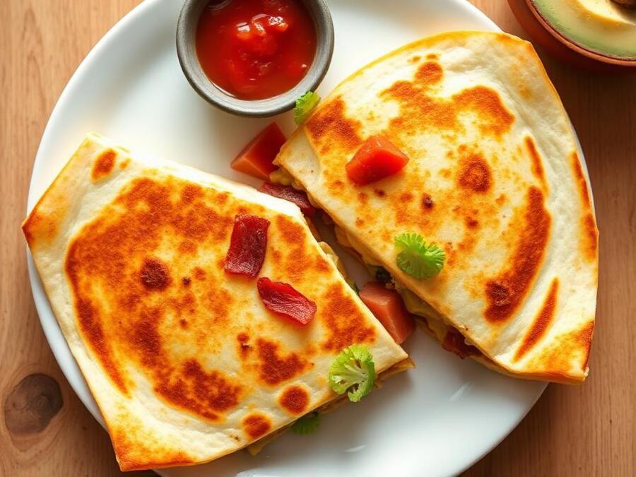 Halal High Protein Turkey Bacon Breakfast Quesadilla Recipe