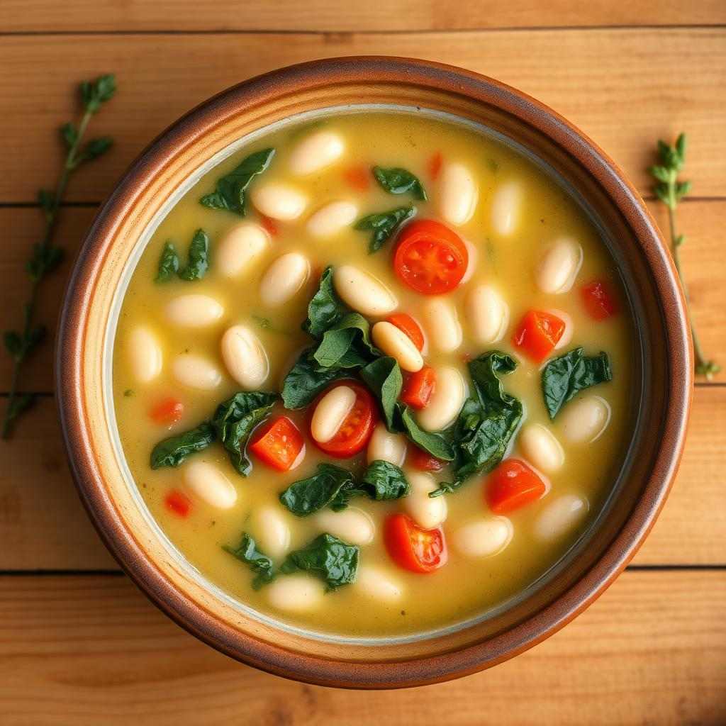 Halal High Protein White Bean Soup (Tuscan-Inspired)
