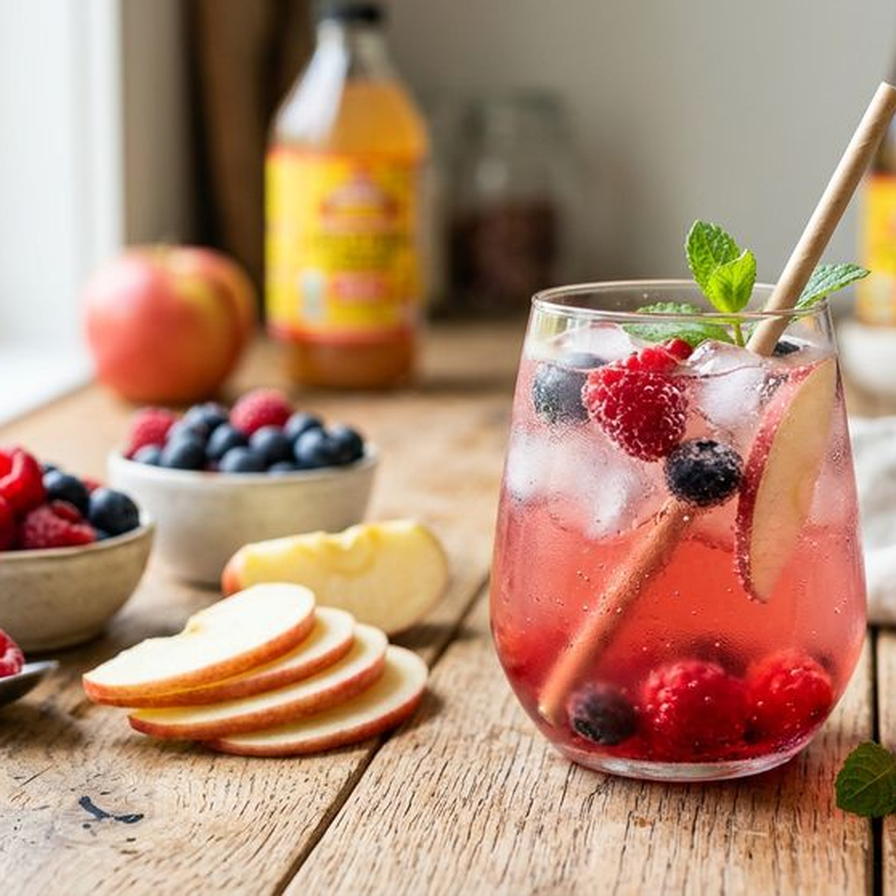 Halal Homemade Apple Cider Vinegar Berry Drink