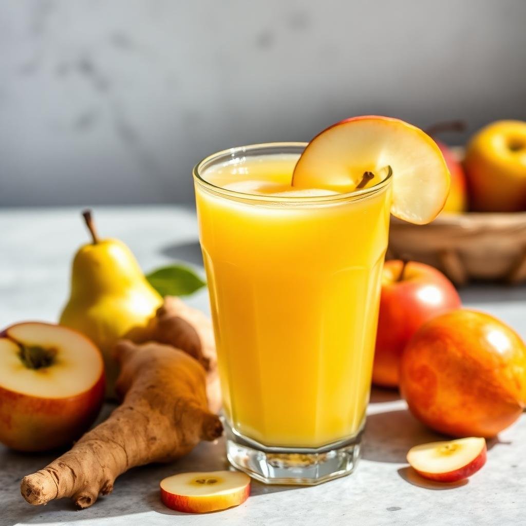 Halal Homemade Apple Pear Ginger Juice Recipe