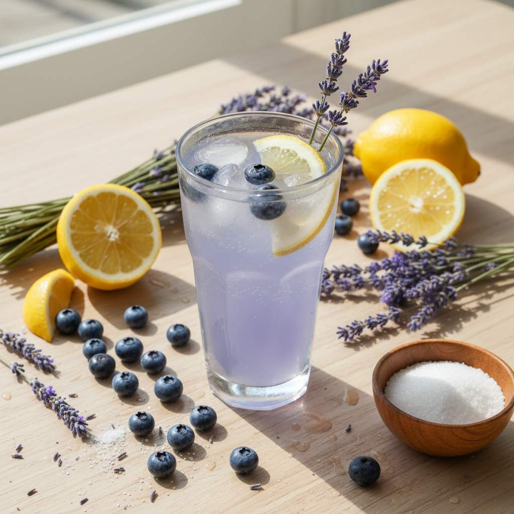 Halal Homemade Blueberry Lavender Lemonade