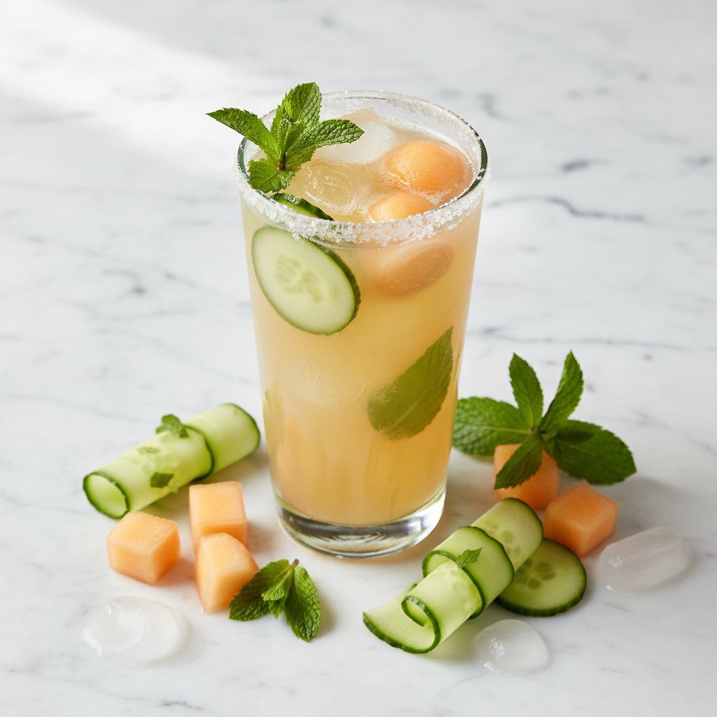Halal Homemade Cantaloupe Cucumber Cooler