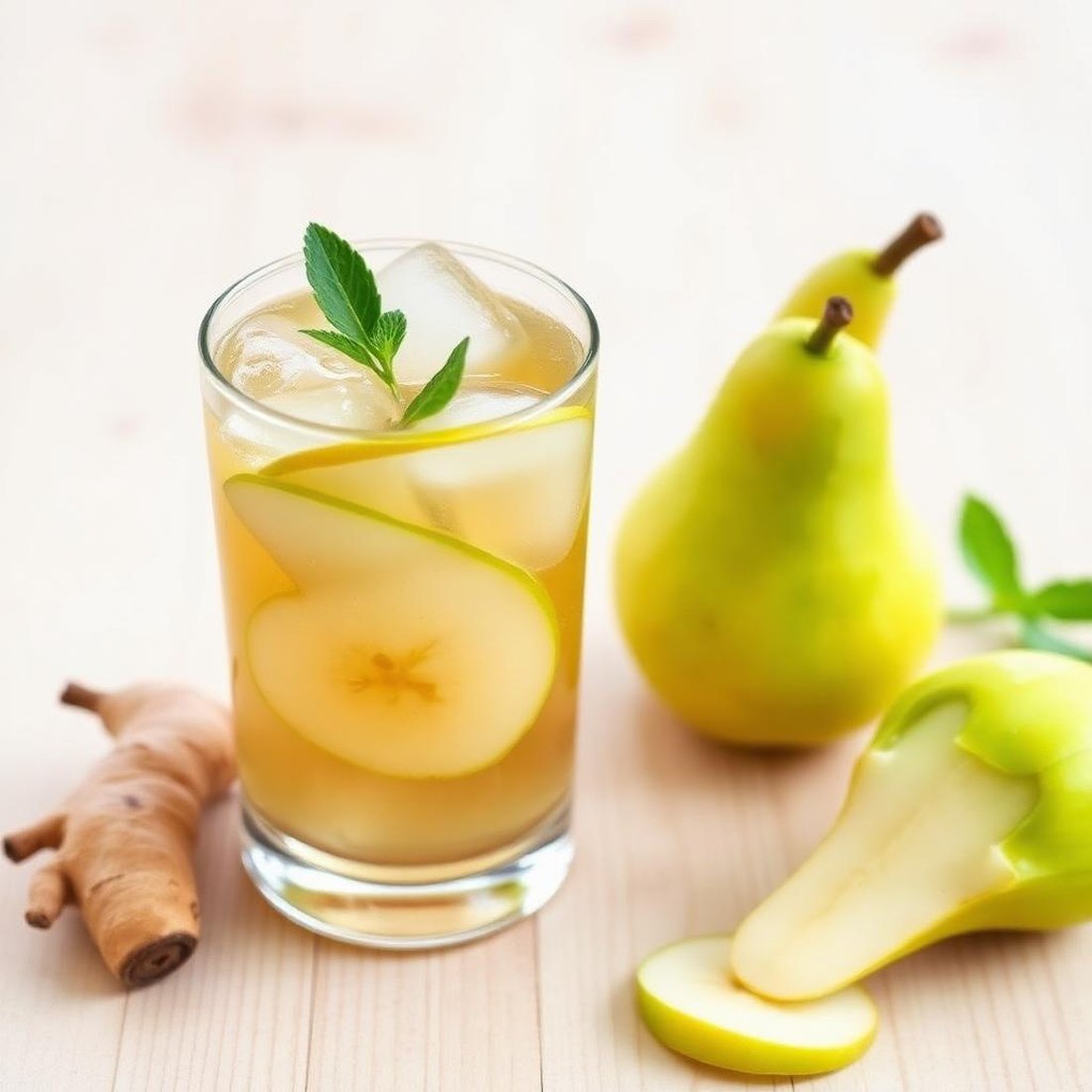 Halal Homemade Ginger Pear Iced Tea Recipe